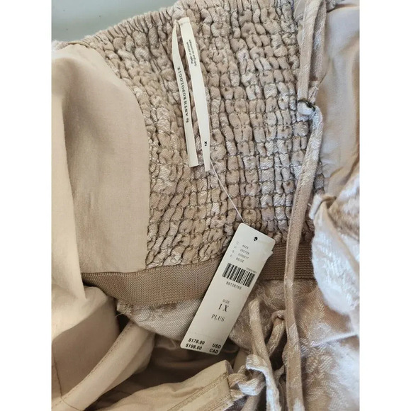 NWT By Anthropologie Corset Seamed Mini Dress Size Plus 1X Beige 9F408 - Picture 9 of 14